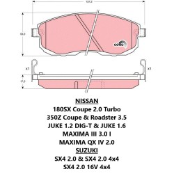 TRW Brake Pad Set GDB1003 for Nissan 180SX, 350Z, Juke, Maxima & Suzuki SX4 - High OE Standards, 3-Year Warranty.