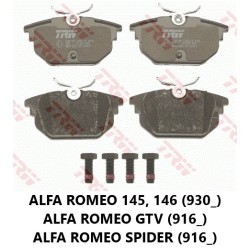 TRW Brake Pad Set GDB1333 for Alfa Romeo: Top-tier performance for 145, 146, GTV, and Spider.