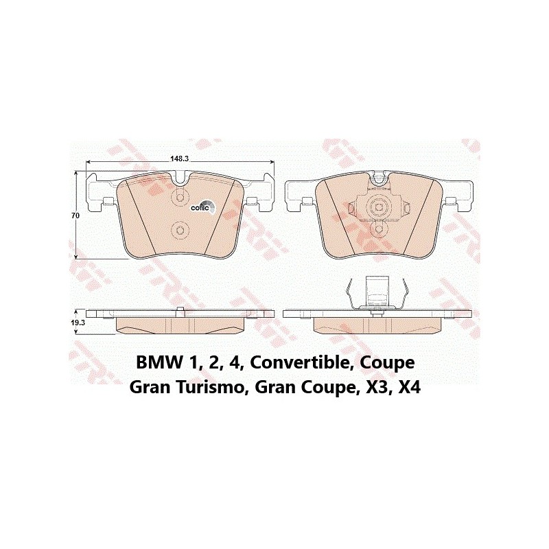TRW Brake Pad Set GDB1942: OE Standards, 3-Year Warranty, Tested TRW Brake Pad Set GDB1942: OE Standards, 3-Year Warranty, Tested