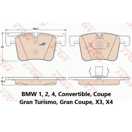 TRW Brake Pad Set GDB1942: OE Standards, 3-Year Warranty, Tested